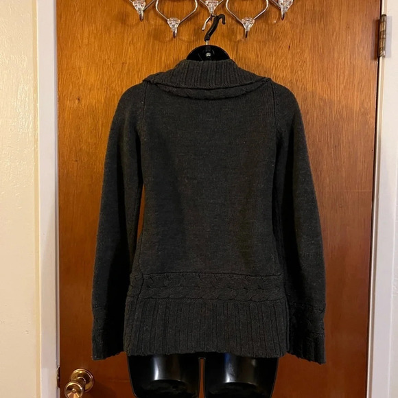 Pink Rose Women’s Cable Knit Cardigan Sweater, Dark Gray, Size Small Cozy Winter - Picture 13 of 16